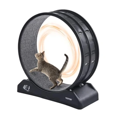 Image de VEVOR Roue d&#039;Exercice pour Chat Grande de Course d&#039;Intérieur 80 cm Noir