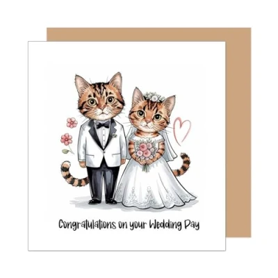 Afbeelding van Edition Seidel HQ143 SW025 Premium vierkante wenskaart met envelop voor katten en katten, grappig
