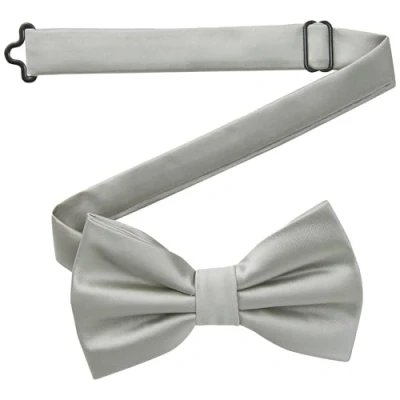 Afbeelding van DonDon noeud papillon homme fait main look soie 12 x 6 cm Gris clair