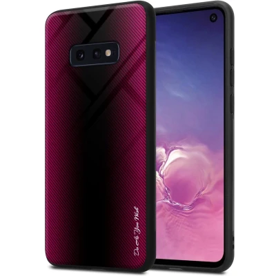 Afbeelding van Cadorabo Hoesje geschikt voor Samsung Galaxy S10e in PAARS ROZE Beschermhoes gemaakt van TPU silicone Case Cover en achterkant gehard glas