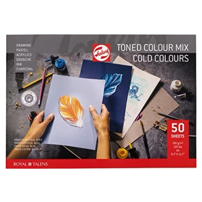 Afbeelding van Talens Gekleurd Tekenpapier, Koude Kleuren, Ft A4 Tekenpapier