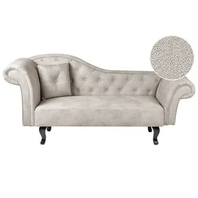 Afbeelding van Beliani LATTES Chaise longue Beige Rechterzijde Fluweel