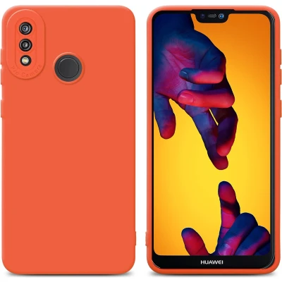 Afbeelding van Cadorabo Hoesje geschikt voor Huawei P20 LITE 2018 / NOVA 3E in Fluid ORANJE Beschermhoes gemaakt van flexibel TPU silicone Cover Case