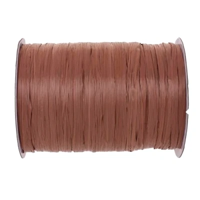 Afbeelding van GLOREX 6 9400 613 raffia geraffineerd 100 m van mat rol lichtbruin voor knutselen, decoratie of bloemstukken