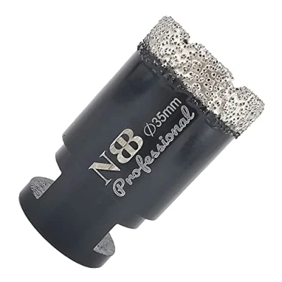Afbeelding van NBB vacuum gesoldeerde diamantgatzaag met M14, voor professioneel droog of nat boren op hard porselein, keramiek, tegels, graniet, marmer, snel, duurzaam, Haakse Slijper (Dia.35mm)
