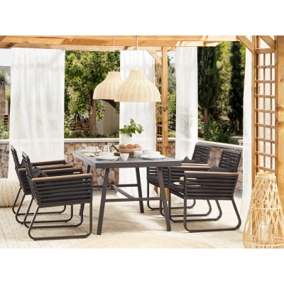 Afbeelding van Beliani CANETTO Tuintafel Zwart Aluminium