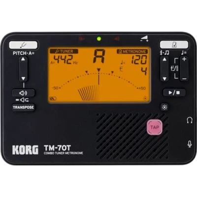 Afbeelding van Korg TM 70T BK Combo Tuner Metronome Chromatisch stemapparaat