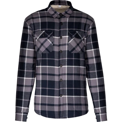 Afbeelding van Kariban Geruit overhemd met sherpavoering K579 Storm Grey / Navy checked