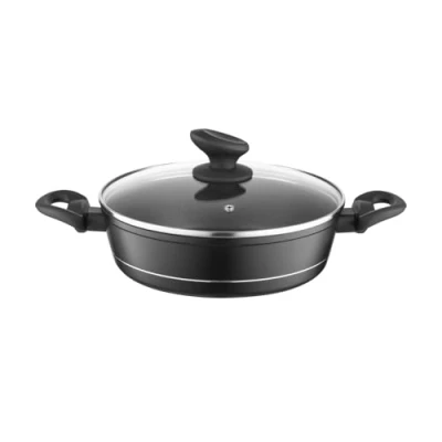 Afbeelding van FLORINA Aluminium kookpan (1,3 l), diameter 20 cm, pan met deksel van DELUX glas, steelpan inductiebodem, voor inductie, alle warmtebronnen, antiaanbaklaag