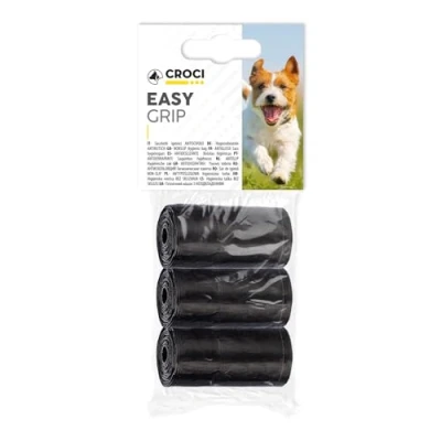 Afbeelding van CROCI Easy Grip poepzakjes voor honden, zwart, 3 x 10 zakjes
