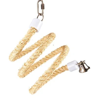 Afbeelding van Duvoplus Speelgoed Voor Dieren Vogel Spiraaltouw In Sisal Met Bel Xs 78x18x18cm Beige 1st