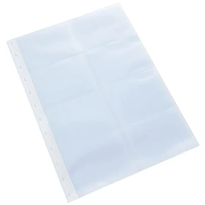 Afbeelding van Exacompta Ref. 86211E Verpakking met 10 afneembare hoezen voor visitekaartjeshouder ringen (ref. 75251E) A4 formaat 16 visitekaartjes per pagina afmetingen 21 x 29,5 cm