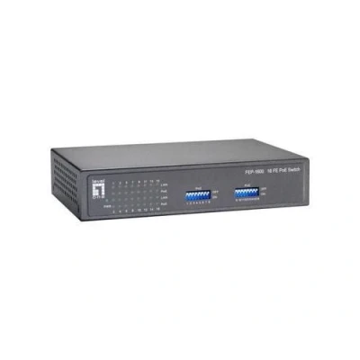 Image de LevelOne FEP 1600W90 Commutateur 16 x 10/100 (PoE) de bureau, fixation murale PoE (82 W)