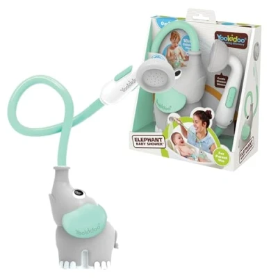 Afbeelding van Yookidoo Baby Badspeeltje Olifant Douche Turquoise