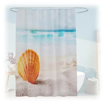Afbeelding van Relaxdays douchegordijn 180x200 cm anti schimmel wasbaar polyester zee