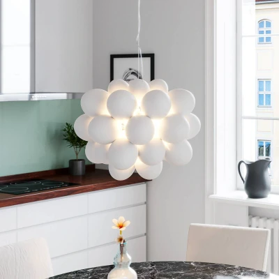 Afbeelding van By Rydéns Gross glazen hanglamp, 50 cm, mat wit