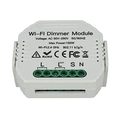 Afbeelding van LEDLUX SH105 LED Triac dimmer met normaal open knop, 220 V, 150 W, intelligente wifi module geheugen en omleidingsfunctie, compatibel Alexa Google Home