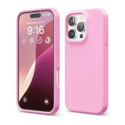 Afbeelding van elago Compatibel met iPhone 16 Pro hoesje, hoogwaardige vloeibare siliconen hoes, volledige beschermhoes, schokbestendig, slanke telefoonhoes