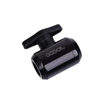 Image de Alphacool Eiszapfen 2 way ball valve G1/4 Clapet à bille du système de refroidissement liquide noir profond