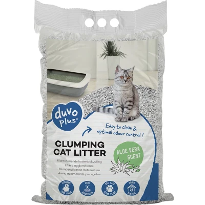 Afbeelding van Duvoplus Kattenbakvulling Kat Klontvormende Aloë Vera 12kg 1st