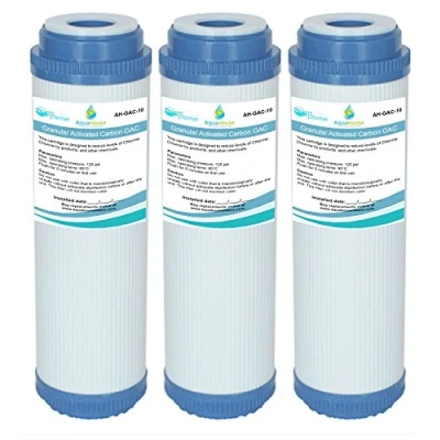 Afbeelding van AquaHouse Gac 10 Set van 3 patronen voor omgekeerde osmose, waterfilter met korrelige actieve kool, het hele huis, drinkwater, 25,4 cm