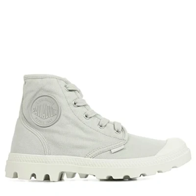 Afbeelding van Palladium Pampa Hi Sportschoenen met rolkraag voor dames, grijs.