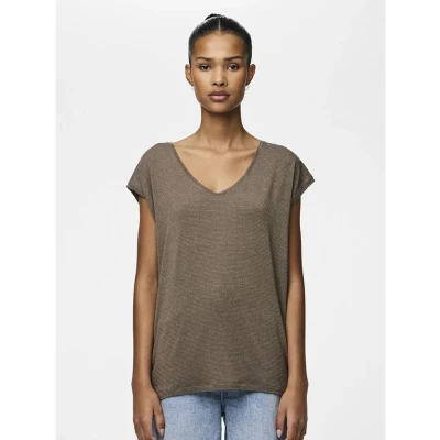 Afbeelding van PIECES Tshirt Billo Taupe XS