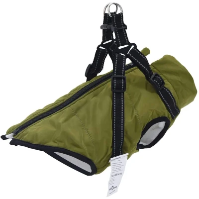 Afbeelding van vidaXL Hondenjas met harnas waterdicht reflecterend legergroen 2XL