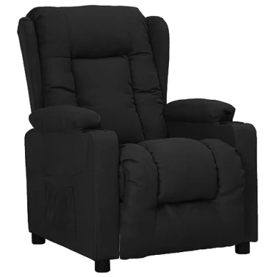 Image de vidaXL Fauteuil inclinable Noir Tissu373464