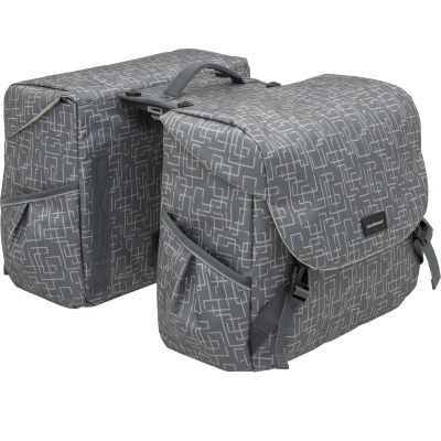 Afbeelding van Dubbele fietstas New Looxs Mondi Joy Double MIK 38 liter 37 x 16 32 cm (2x) ivy grey