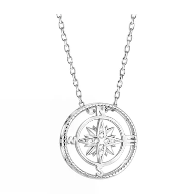 Afbeelding van Sofia Milani Compass Ketting, Dames, Maat: One Size, Silver