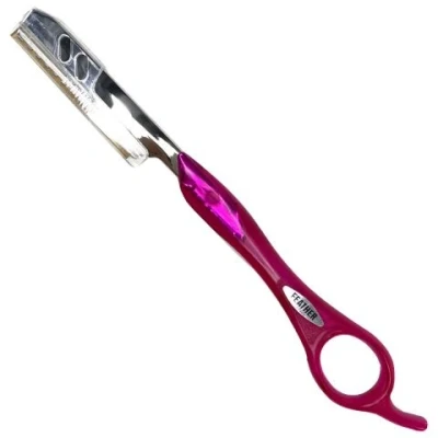 Afbeelding van Feather Styling Razor Transparant Pink Haibu by Kapperskorting.com