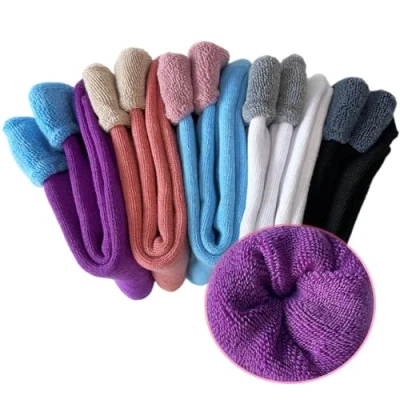 Afbeelding van Hocerlu 5 paar thermische sokken voor dames, maat 35 42, dikke en warme wintersokken, paars/oranje/blauw/wit/zwart