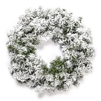 Afbeelding van Kerstkrans / Deurkrans 50CM met sneeuweffect Kerstdecoratie