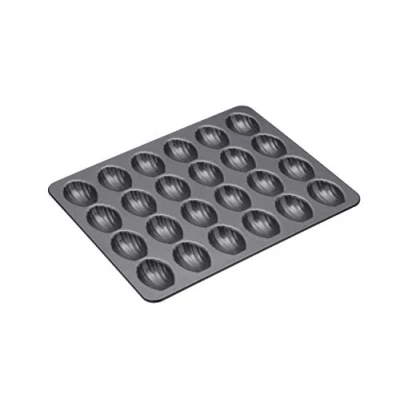 Image de Master Class Plaque en acier carbone avec 24 mini moules à madeleines, Gris
