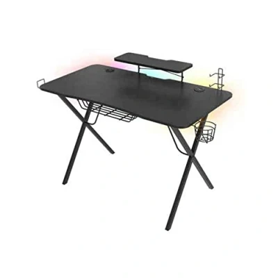 Afbeelding van Bureau Genesis Holm 300 RGB Zwart Staal Hout MDF