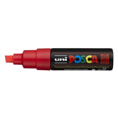 Image de Uni ball Posca Marqueur pointe large biseautée Rouge fluo
