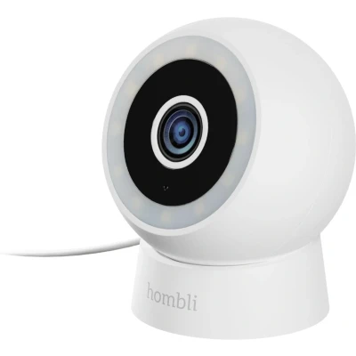 Afbeelding van Hombli Compact Model Beveiligingscamera Bewakingscamera voor buiten Floodlight camera Outdoor 2K Gekleurd Nachtzicht Bewegingsdetectie Wit