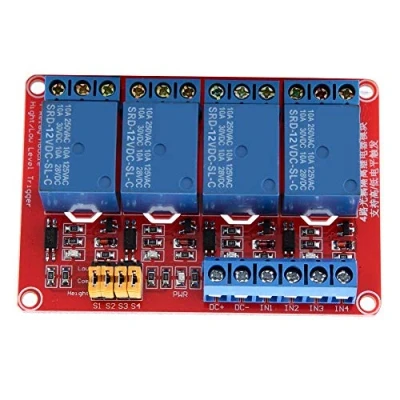Afbeelding van 12V Relais Module 4 Kanaals met Optocoupler voor Industriële Controle PLC de robot