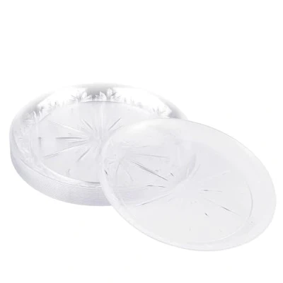 Afbeelding van MATANA 20 Plastic Borden (26cm) Elegant &amp; Doorzichtig, Feestbordjes voor Bruiloften, Verjaardagen, Dopen, Kerstmis Feesten Stevig en Herbruikbaar