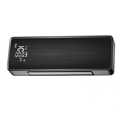 Afbeelding van PURLINE HOTI M100 Wandradiator met zwarte glazen voorkant wifi bediening en timer