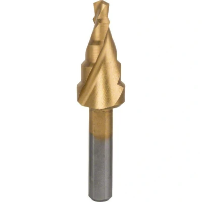 Afbeelding van Bosch Accessories 2608587429 HSS Getrapte boor 4 12 mm TiN Gezamenlijke lengte 50 3 vlakken schacht 1 stuk(s)