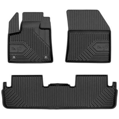 Afbeelding van M MOTOS Rubberen vloermatten voor DS 7 Crossback sinds 2017 Verbeter je reiscomfort met de zwarte antislip mat Auto nr. 77 automat alle weersomstandigheden, bescherming tegen vuil