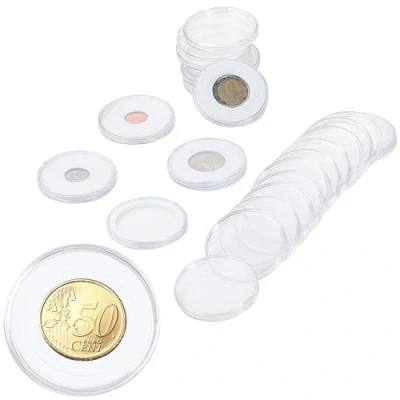 Afbeelding van Uncle Paul 20 stuks capsules voor 46 mm munten met 6 maten (19/24/29/34/39/46 mm) schuimrubberen afdichtingen muntcollectie