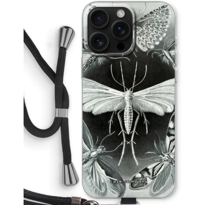 Afbeelding van Case Company® hoesje met Koord geschikt voor iPhone 16 Pro Max Haeckel Tineida Telefoonhoesje Zwart Bescherming aan alle Kanten en Over de Schermrand