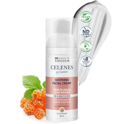 Afbeelding van Celenes by Sweden Cloudberry Verzachtende Gezichtscrème 50ml Relaxing Dagcreme Voor Droge en Gevoelige Huid Ontspannende Gezichtsverzorging Shooting