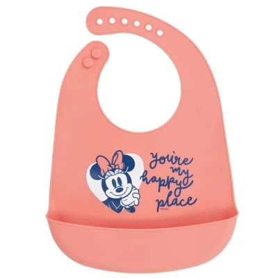 Afbeelding van Stor siliconen slabbetje, Minnie Mouse Heart FULL