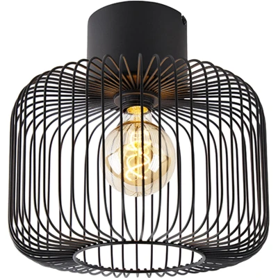 Afbeelding van QAZQA Design plafondlamp zwart Baya