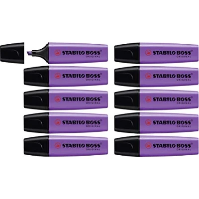 Image de Surligneur STABILO BOSS ORIGINAL Lot x 10 surligneurs fluo Lavande