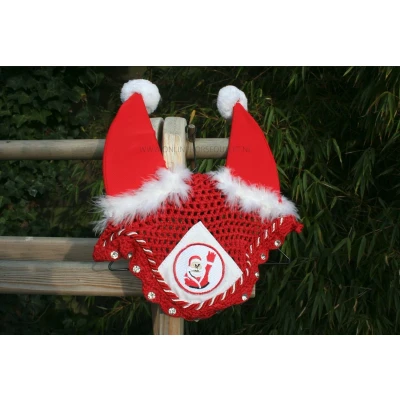 Afbeelding van HB Oornetje Christmas Red Glitter Cob